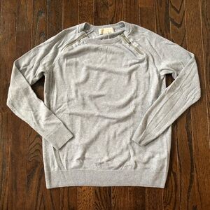 Michael by Michael Kors Women’s S Light Heathered Gray Long-Sleeved Sweater